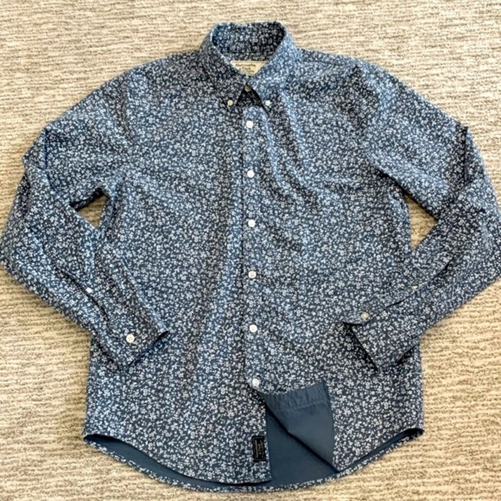 Abercrombie & Fitch Mens Floral Print Long Sleeve Button Shirt Size M Stretch - Picture 10 of 10